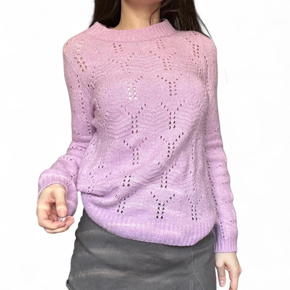 GAP lavender pointelle sweater